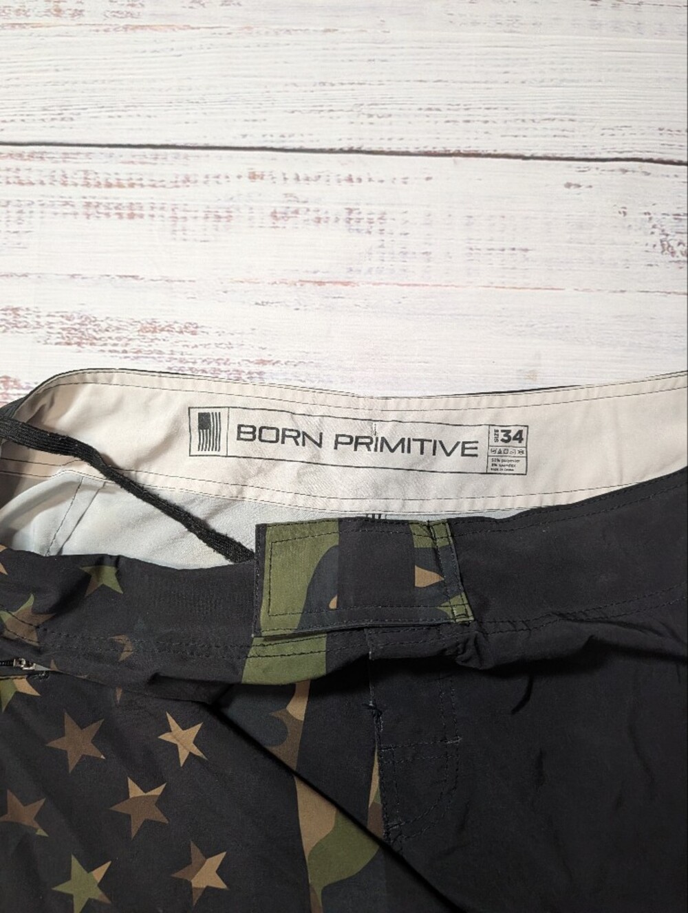 Born Primitive Men's American Defender Board Shorts Swim Trunks Size 34 Camo - Picture 7 of 12